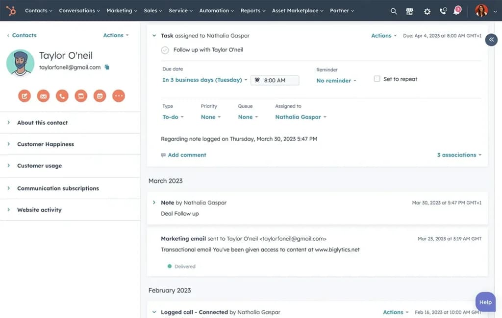 Hubspot Contact Management