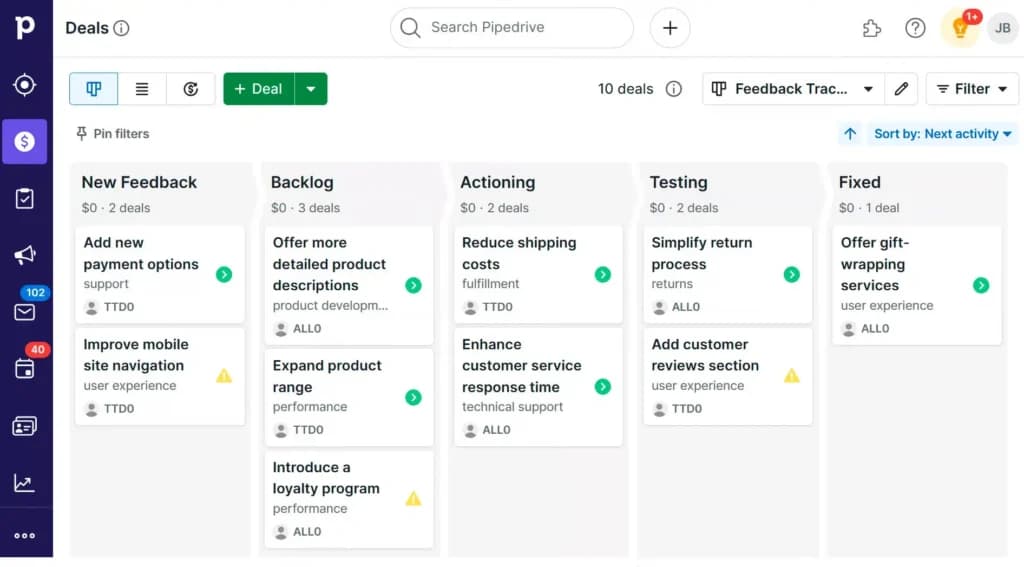 Pipedrive Built-in Task Manager