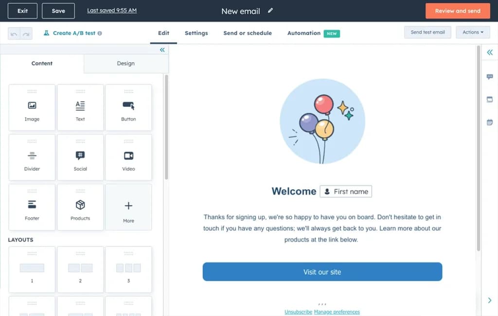 Hubspot email customization