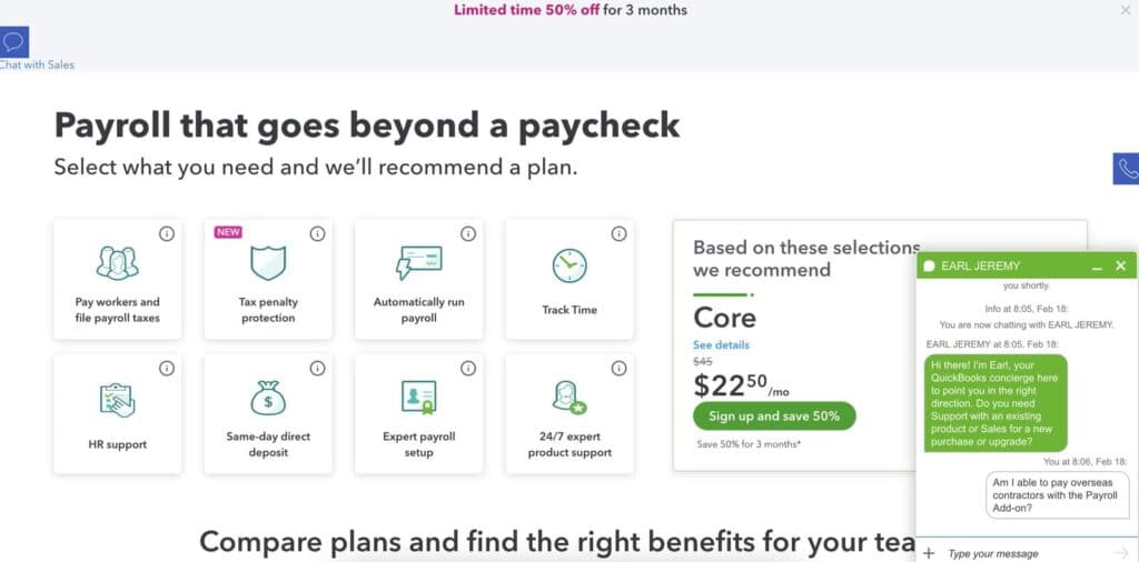 Live Chat QuickBooks
