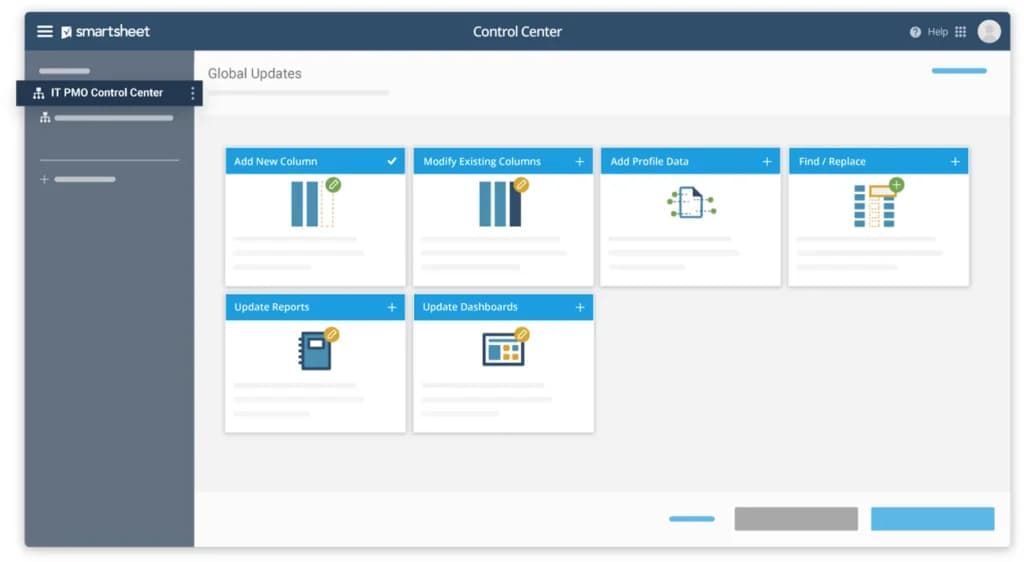 Smartsheet Control Center