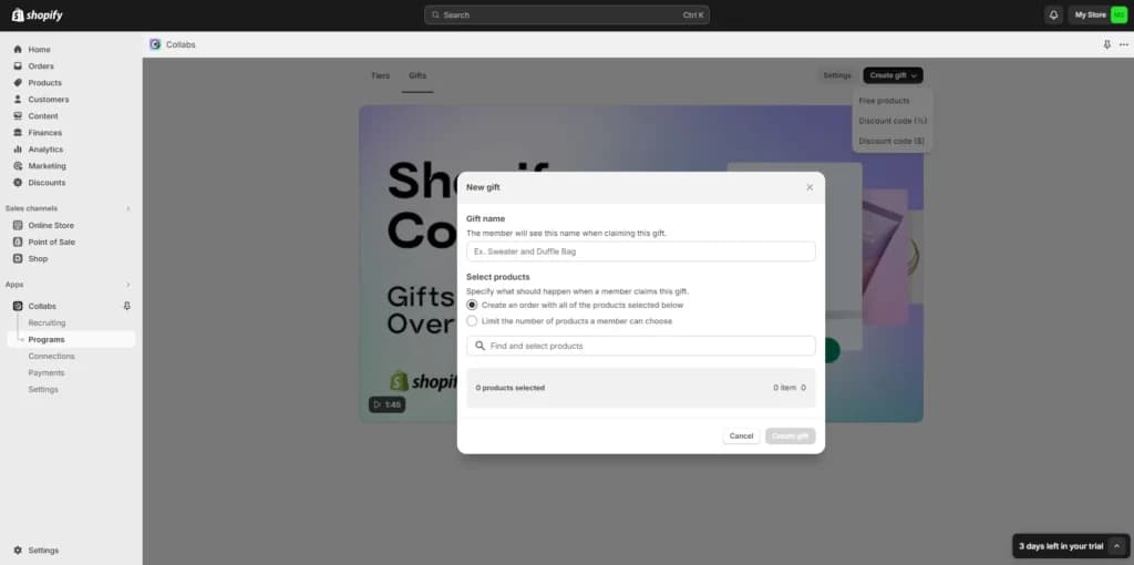Shopify Gifts