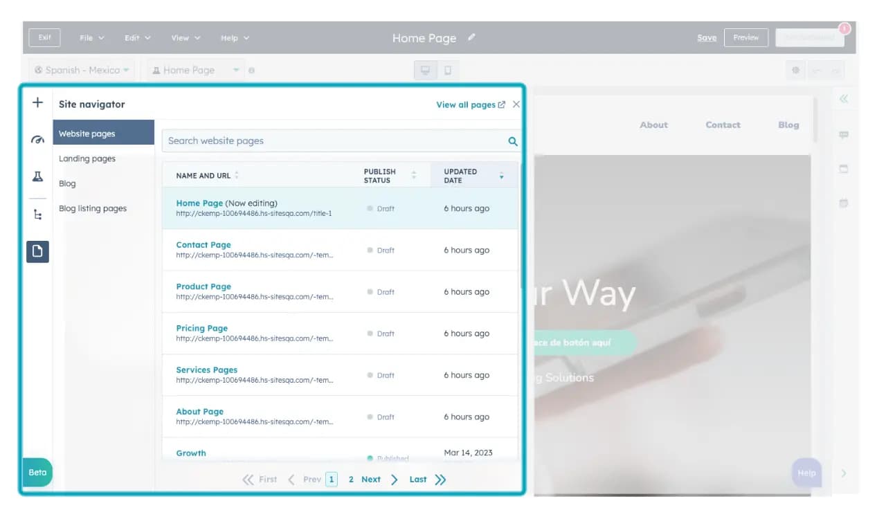 Hubspot Image Site Navigator