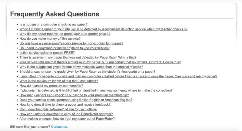 PaperRater FAQs