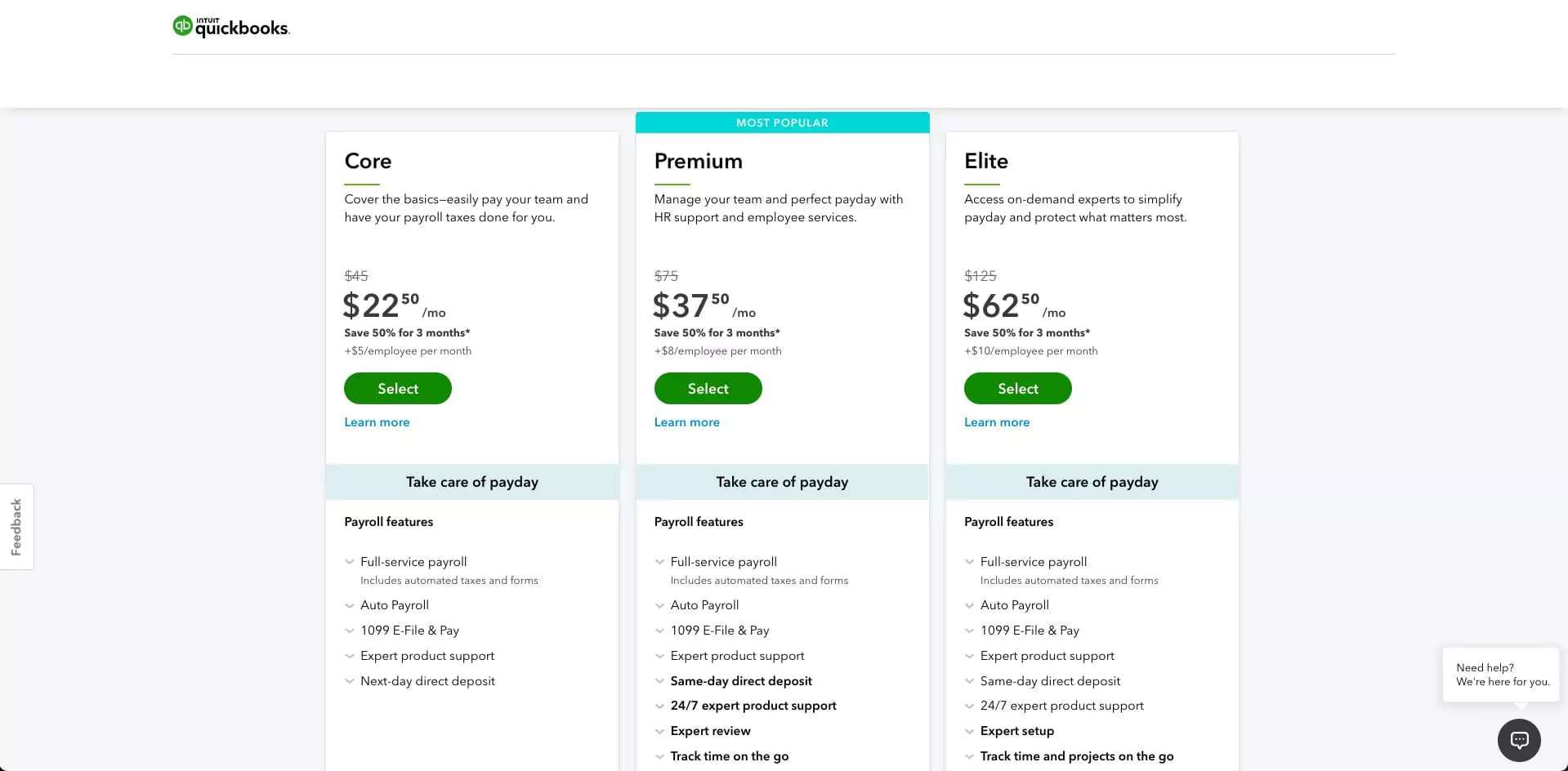 quickbooks plans and pricing