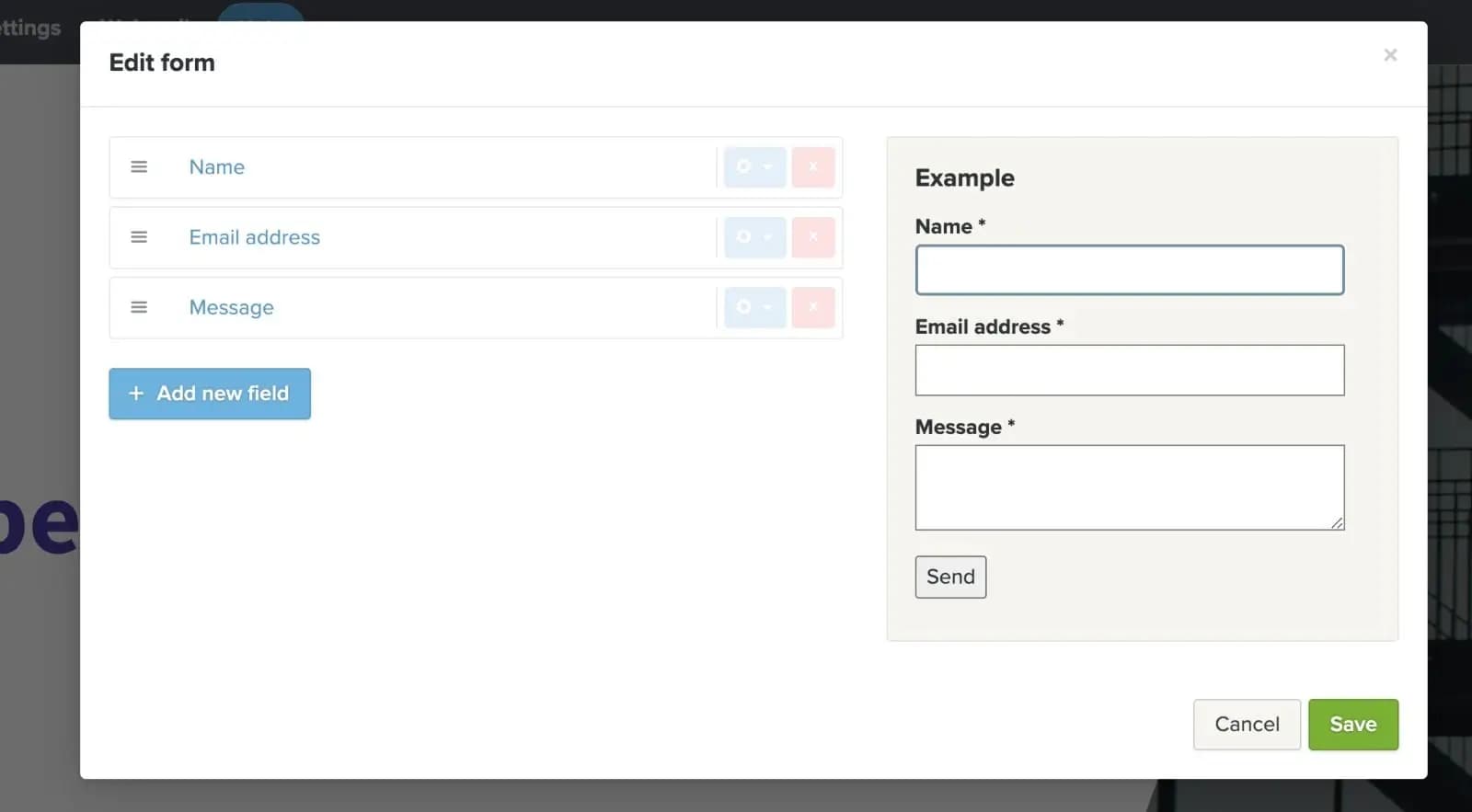webador form customization