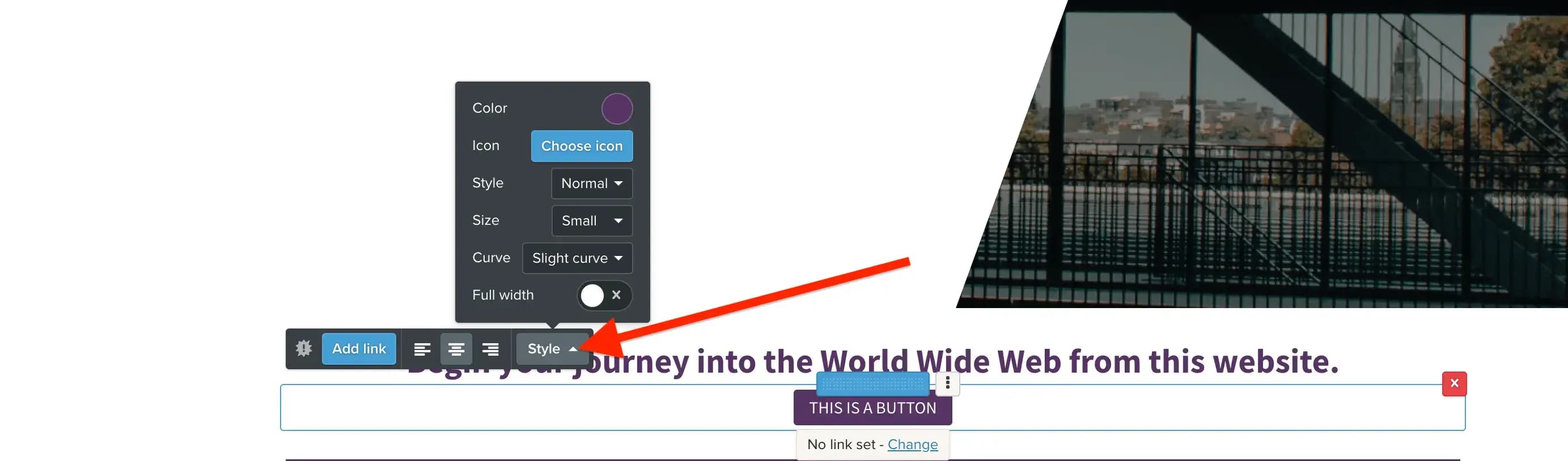 webador button styling