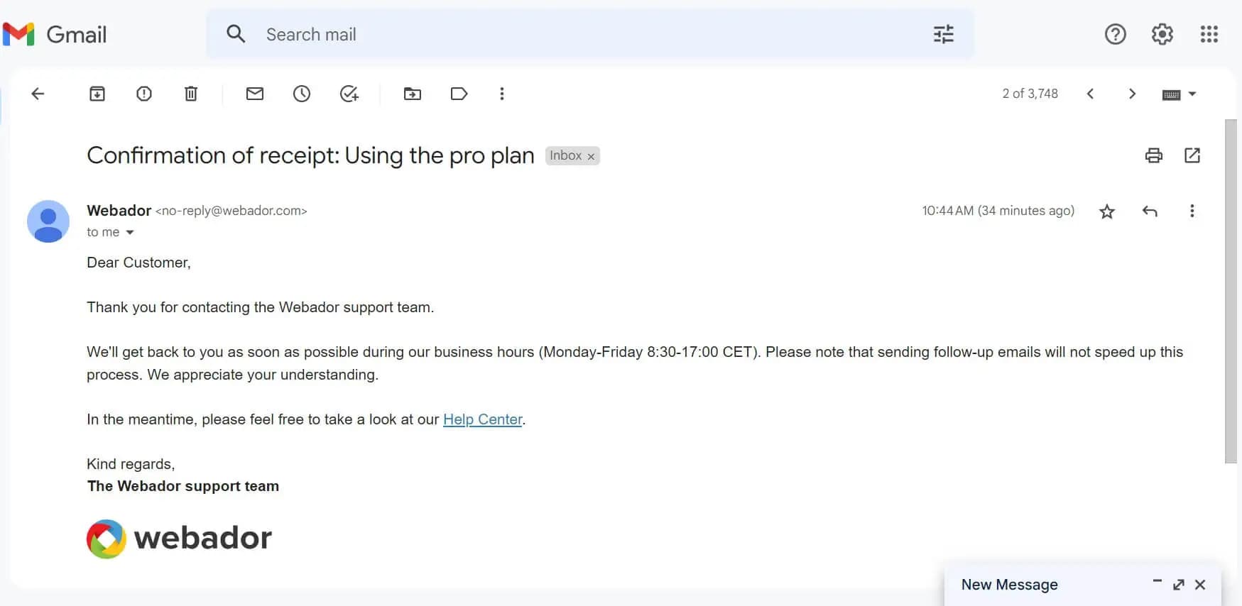 webador email support