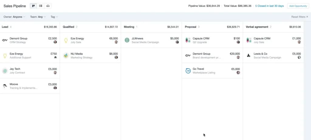 Capsule Pipeline Management