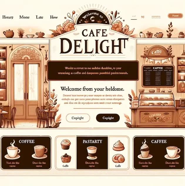 A cafe web page designed by ChatGPT