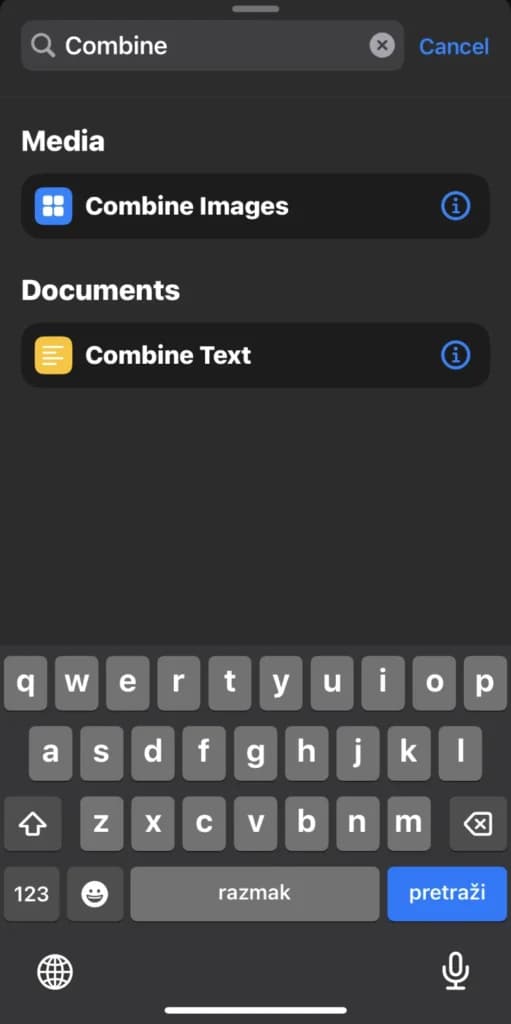 Combine option