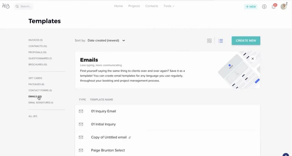 Honeybook Email Management