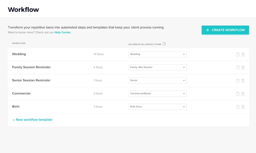 Honeybook Workflow automation