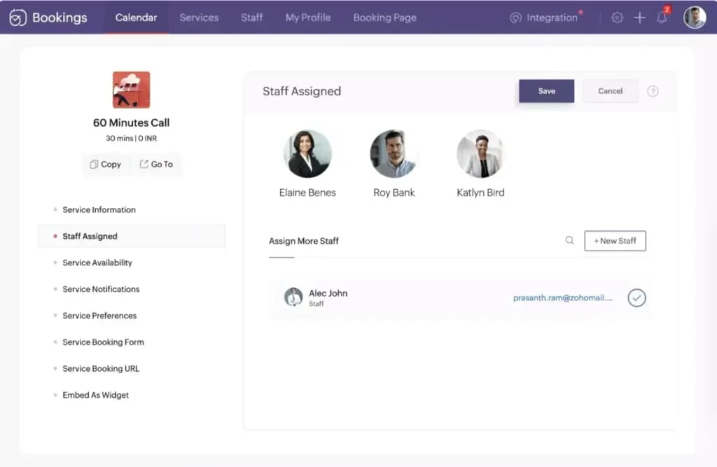 zoho Team Scheduling