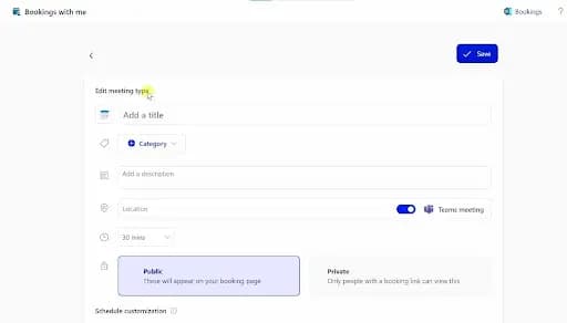 Microsoft bookings scheduling tool