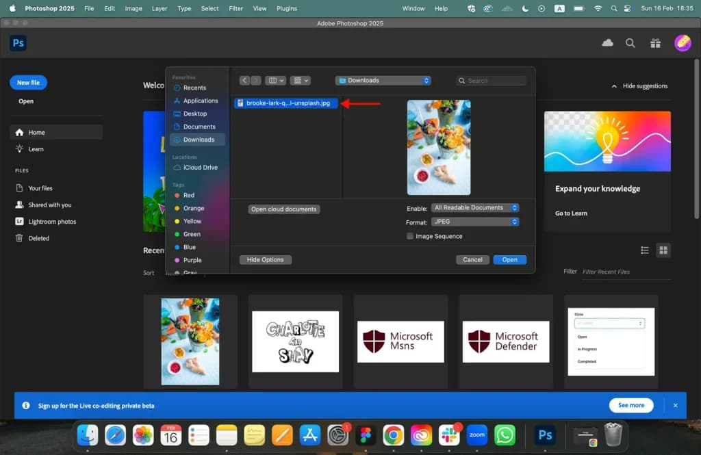 open file photoshop