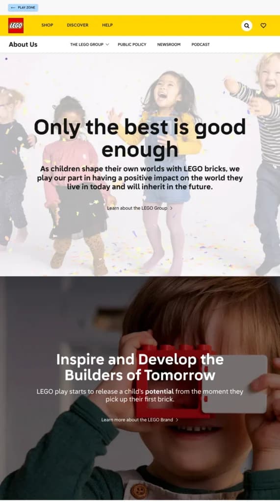 lego about us page