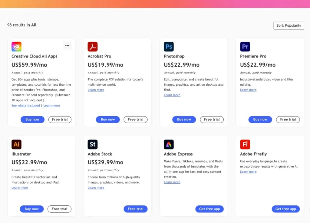 Adobe pricing strategy
