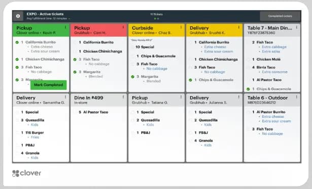 clover kitchen display system orders