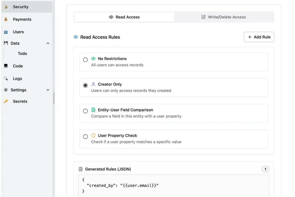 Base44 User Auth &amp; Roles