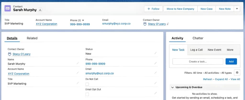 Salesforce crm account