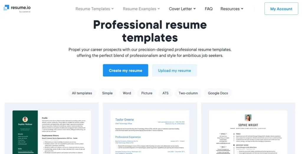 Resume.io - Templates