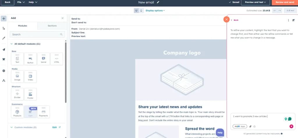 Drag and drop hubspot