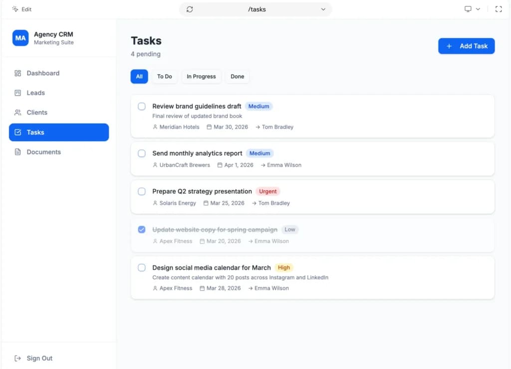 tasks