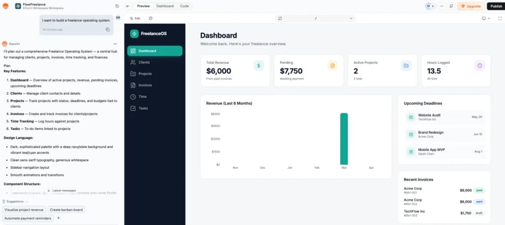 base44 simple dashboard