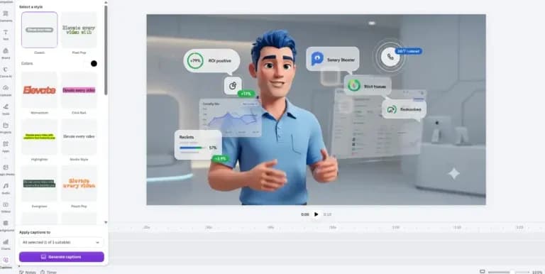 canva ai captions - automated subtitles for existing video