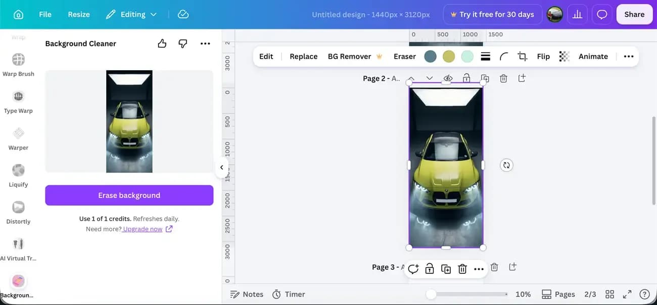 canva background cleaner app