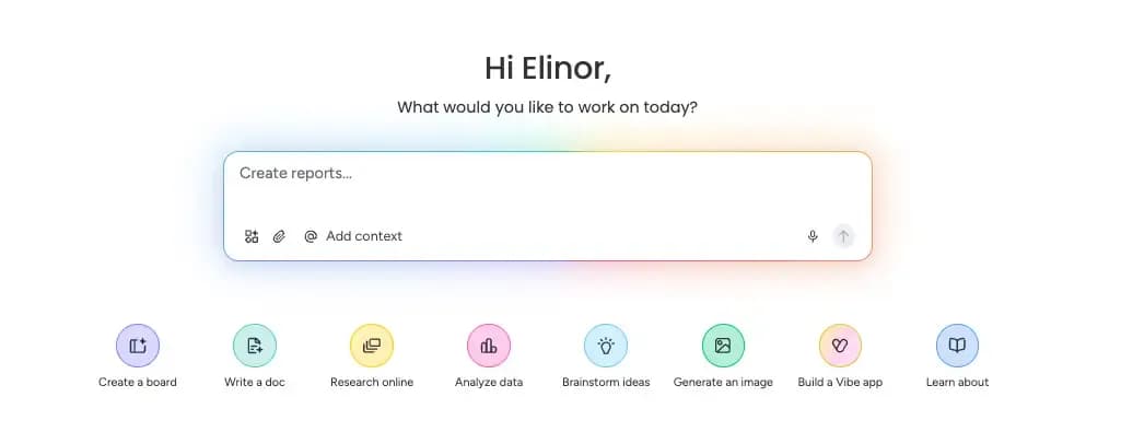 monday ai agent prompt box