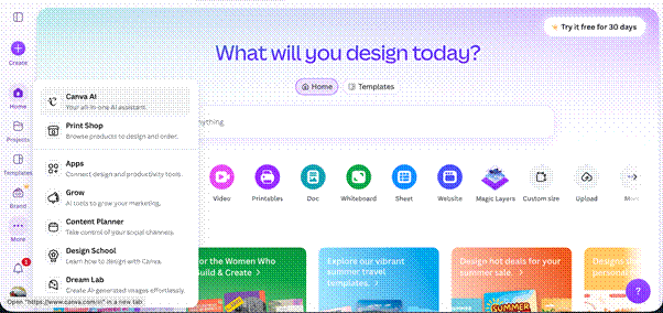 Canva AI access