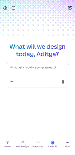 Canva AI prompt screen