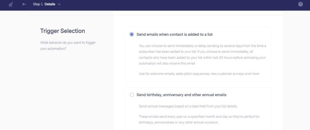 Benchmark email automation