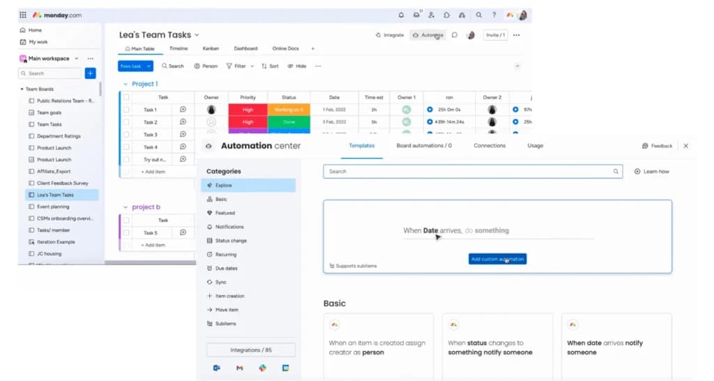 Monday.com Automations