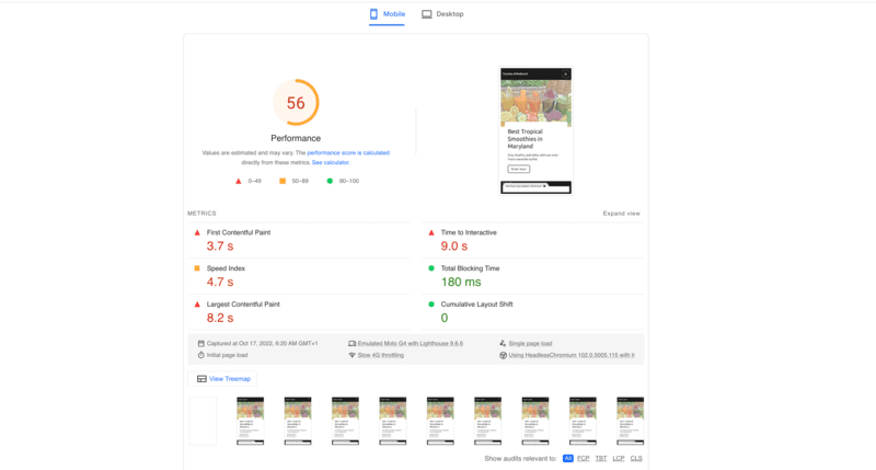 SimpleSite Site & Page Speed performance