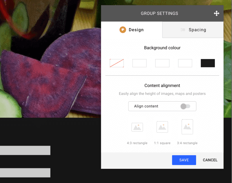 SimpleSite Form customization group settings