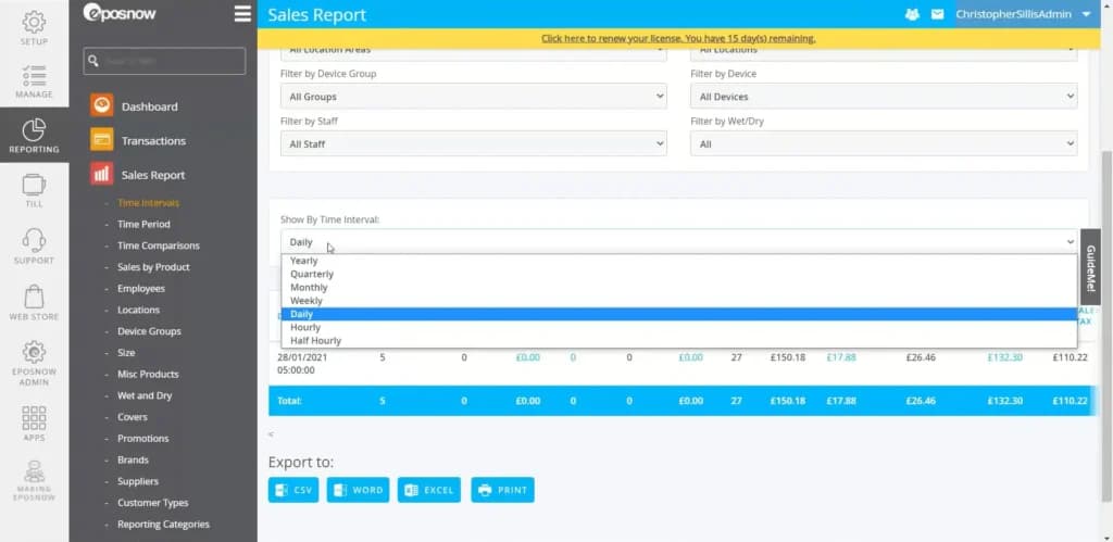 Epos Now Custom Display & Reporting