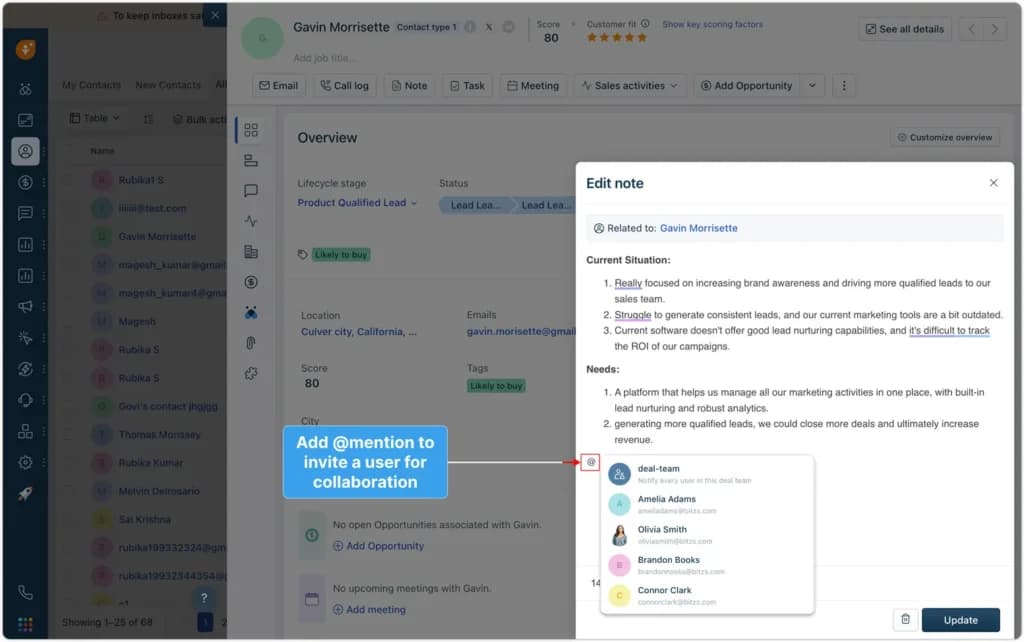 Freshsales Collaborative Data