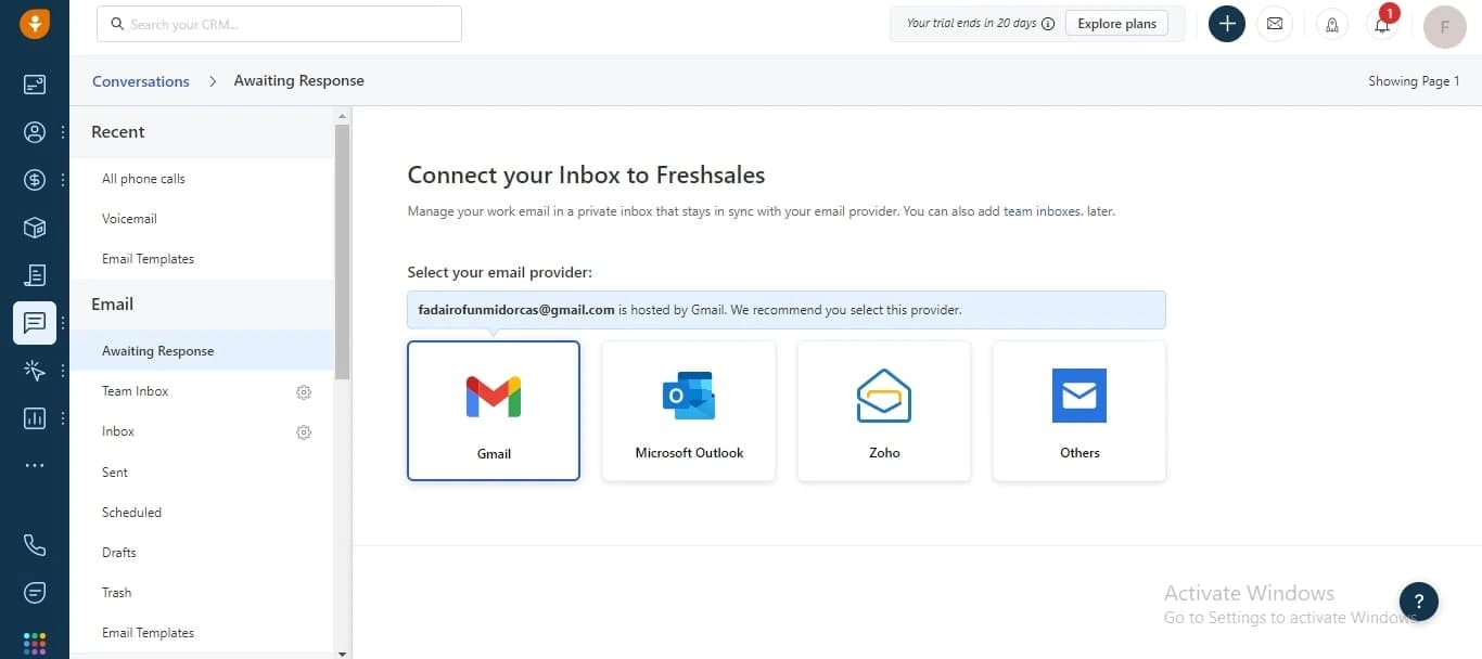 Freshsales conversation tracking
