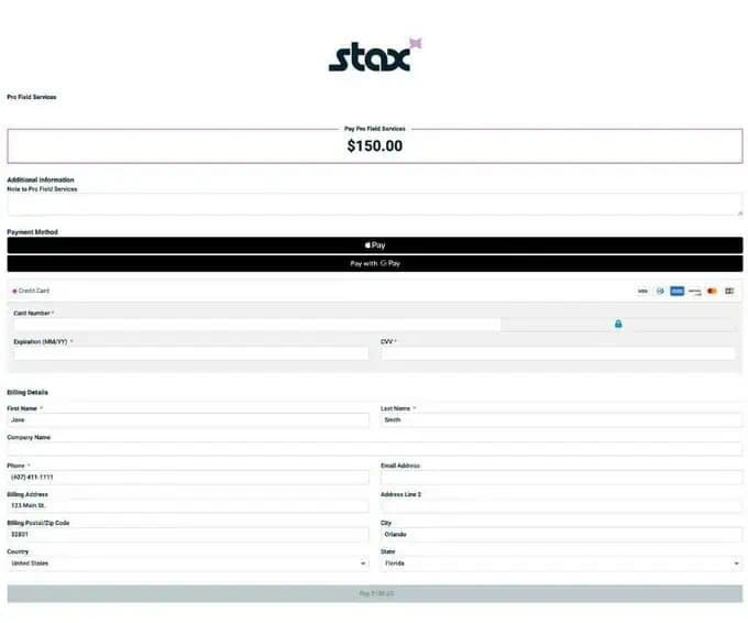 stax Hosted Payment Pages