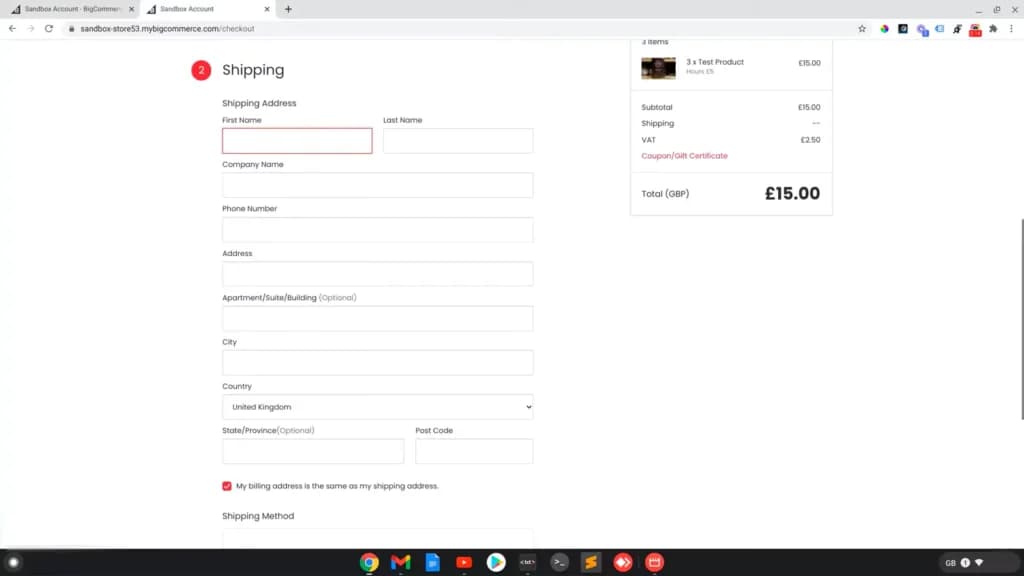 Single-page-checkout