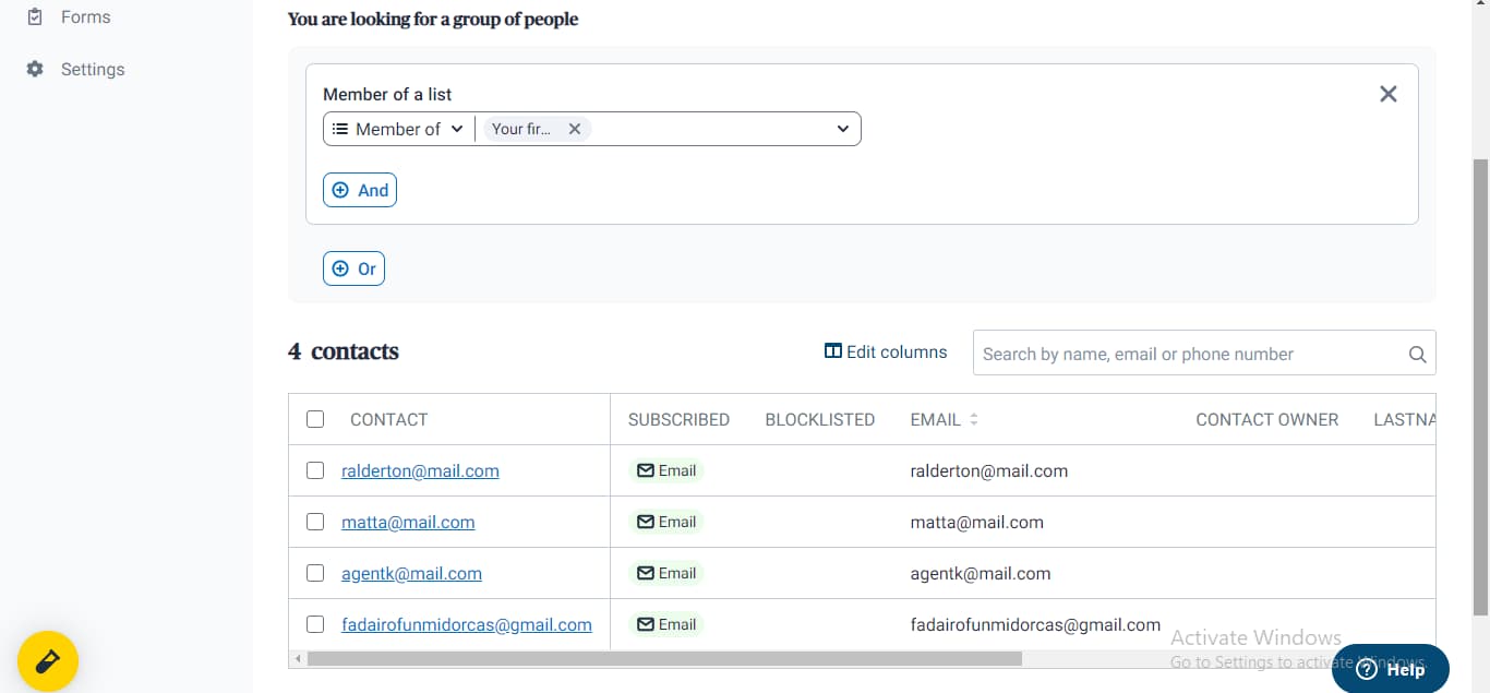 sendinblue crm contact management