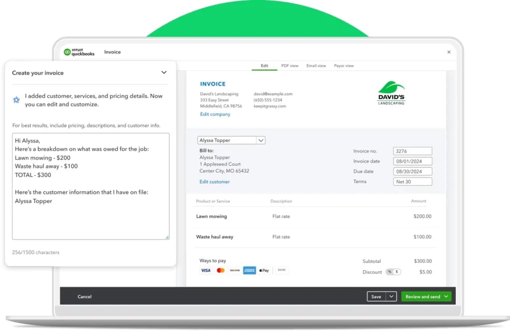 Quickbooks Customer Quoting