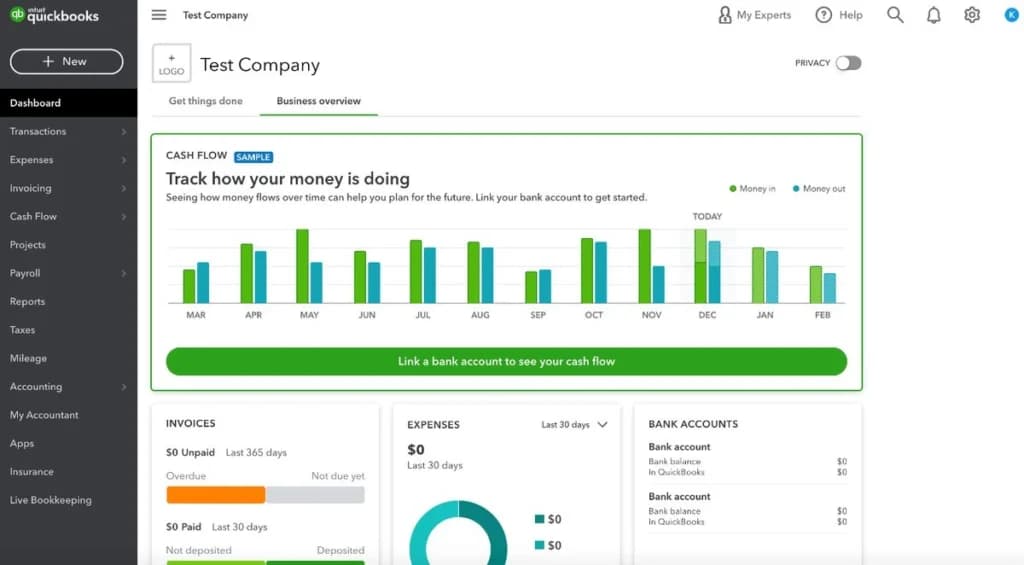 Quickbooks Dashboard