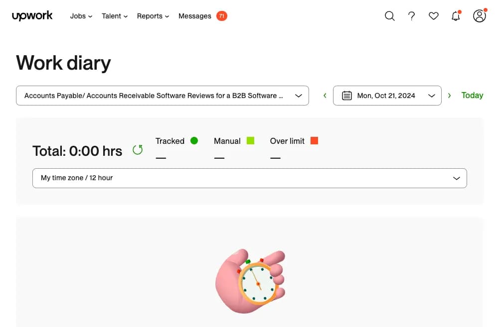 Upwork work diary