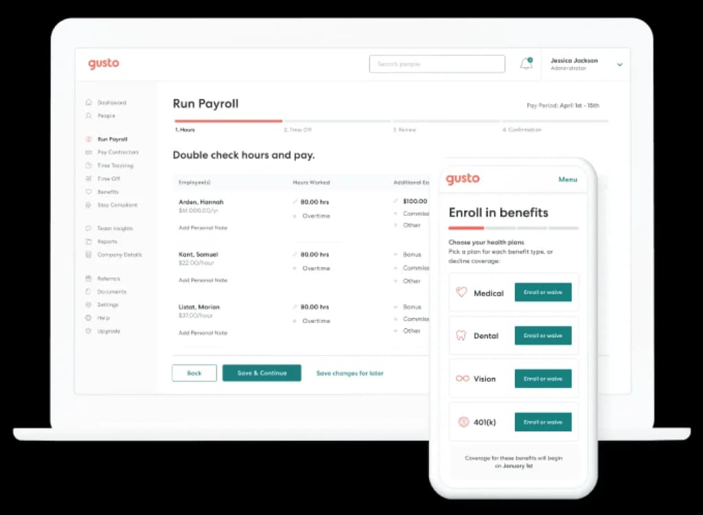 Gusto Payroll Benefits