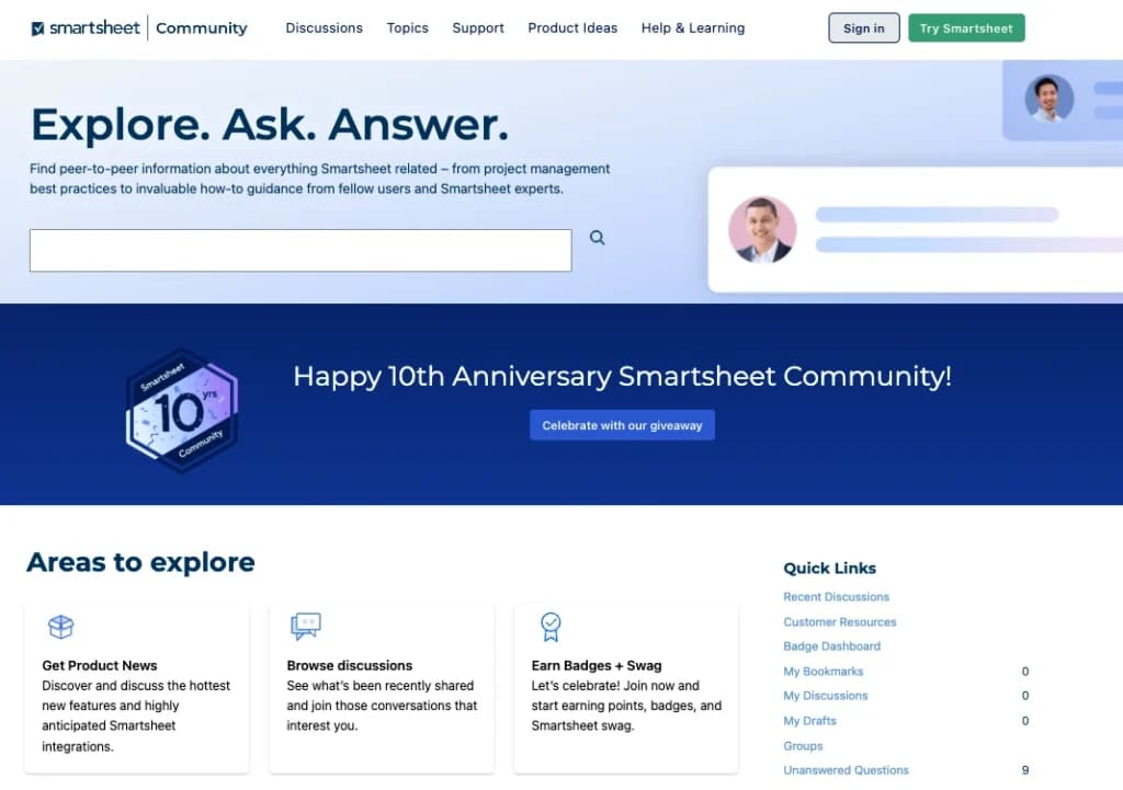 Smartsheet community