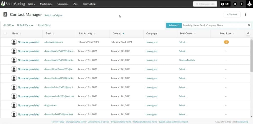 sharespring Contact Management
